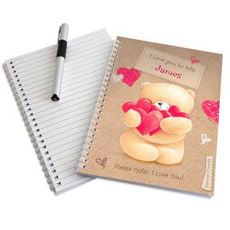 Personalised Forever Friends Love Heart A5 Notebook